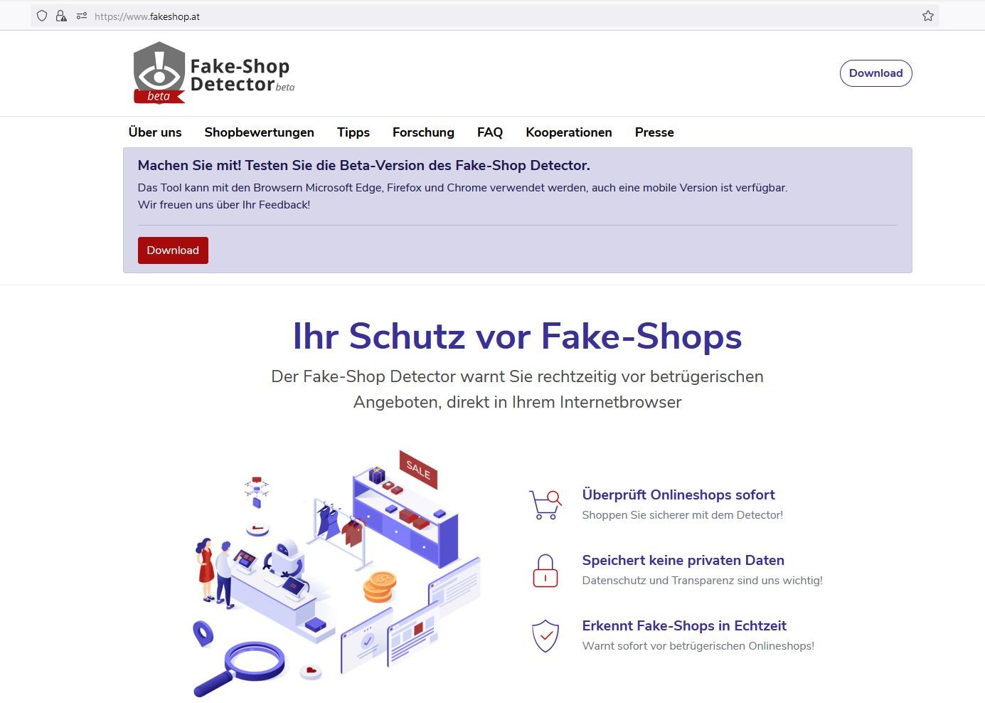 Fake-Shop Detector entlarvt Online-Betrüger